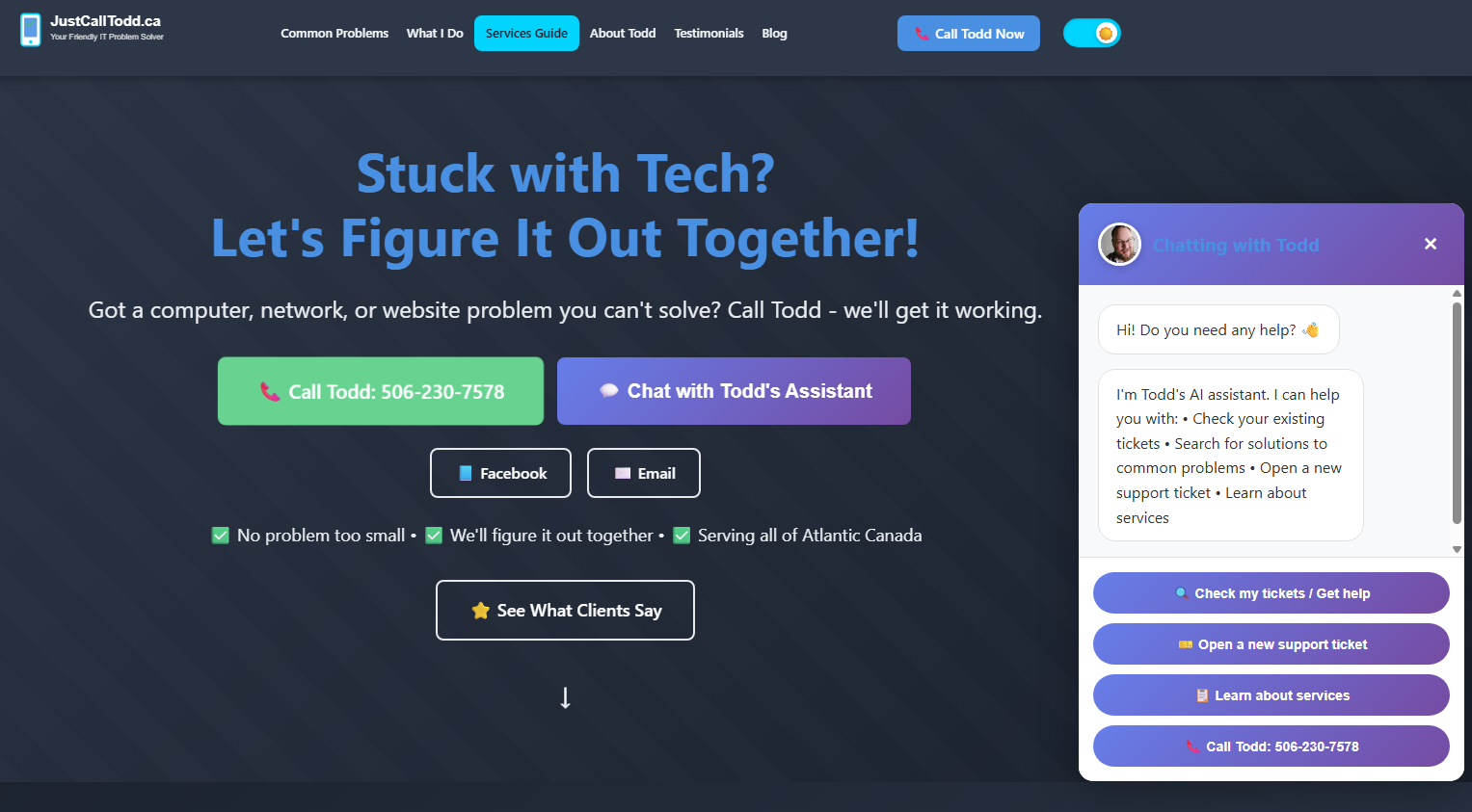JustCallTodd IT Services Website