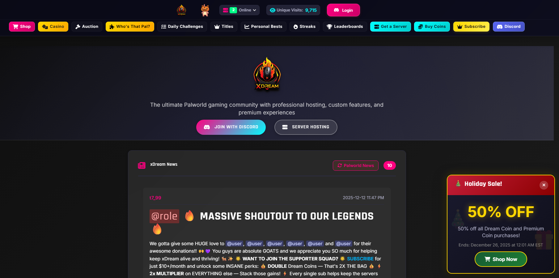 xDreamServer Gaming Platform